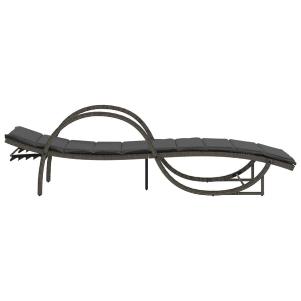 vidaXL liggestol med hynde 60x199x42 cm polyrattan grå