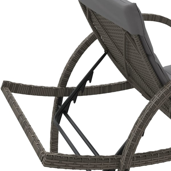 vidaXL liggestol med hynde 60x199x42 cm polyrattan grå