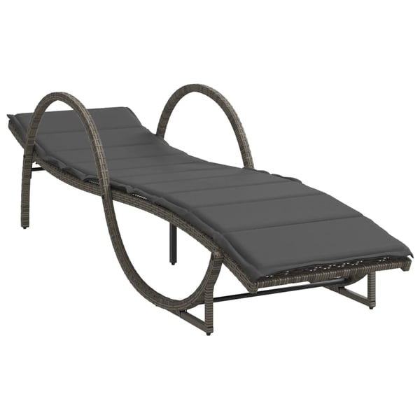 vidaXL liggestol med hynde 60x199x42 cm polyrattan grå