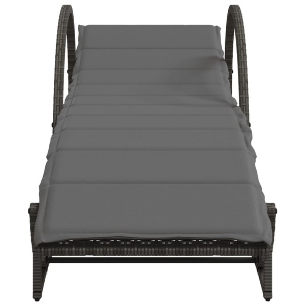 vidaXL liggestol med hynde 60x199x42 cm polyrattan grå