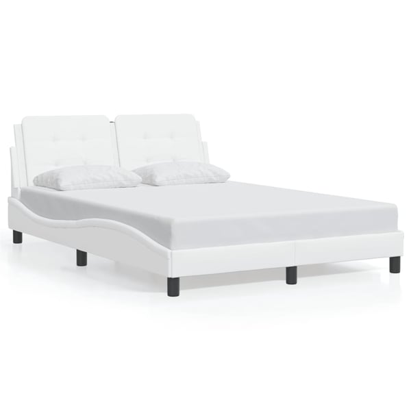 vidaXL sengeramme med LED uden madras Zadar 140x200 cm hvid