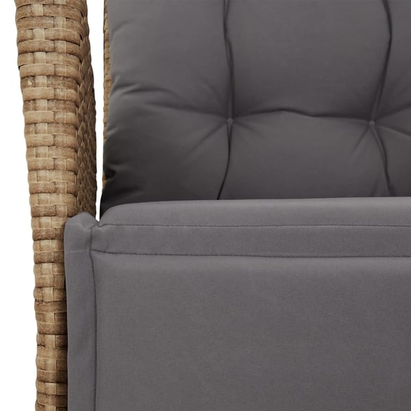 vidaXL spisebordssæt til haven 5 dele med hynder polyrattan beige