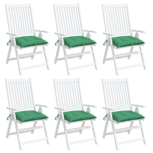 vidaXL Stolsdynor 6 st grön 40x40x7 cm oxfordtyg