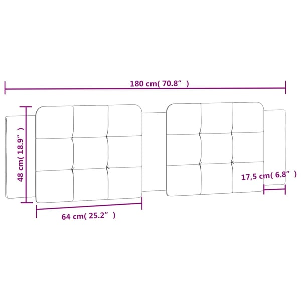vidaXL Dyna till huvudgavel cappuccino 180 cm konstläder