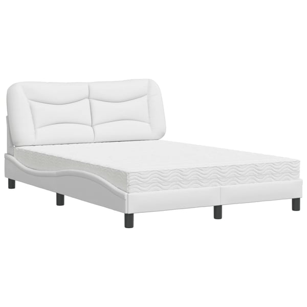 vidaXL seng med madras Hvar 140x200 cm kunstlæder hvid