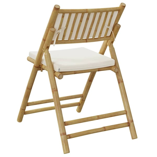 vidaXL foldbare bistrostole 6 stk. med cremefarvede hynder bambus