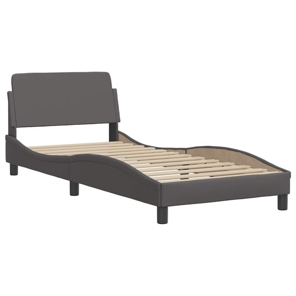 vidaXL seng med madras Hvar 90x200 cm kunstlæder grå