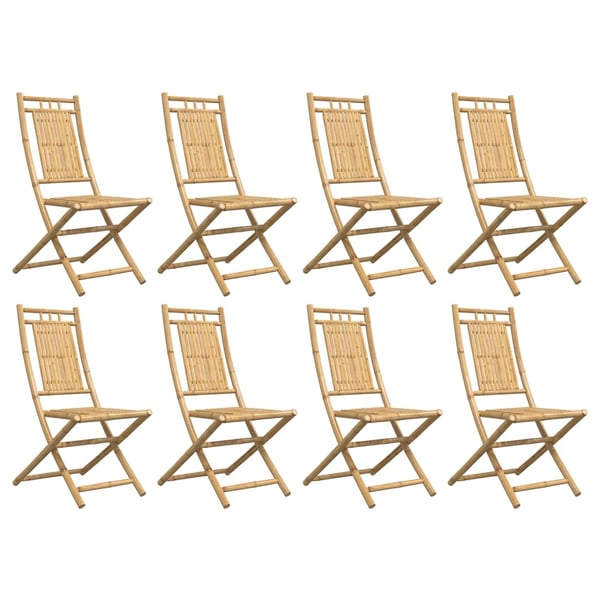 vidaXL Sammenleggbare hagestoler 8 stk 46x66x99 cm bambus