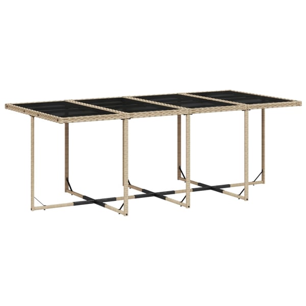 vidaXL spisebordssæt til haven 9 dele med hynder polyrattan beige