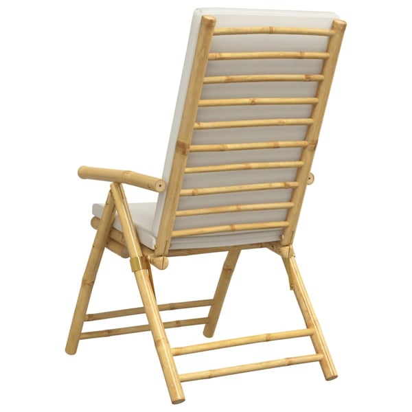 vidaXL positionsstole 6 stk. foldbare cremehvide hynder bambus