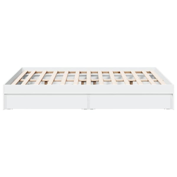 vidaXL Sengeramme med skuffer hvit 120x190 cm konstruert tre
