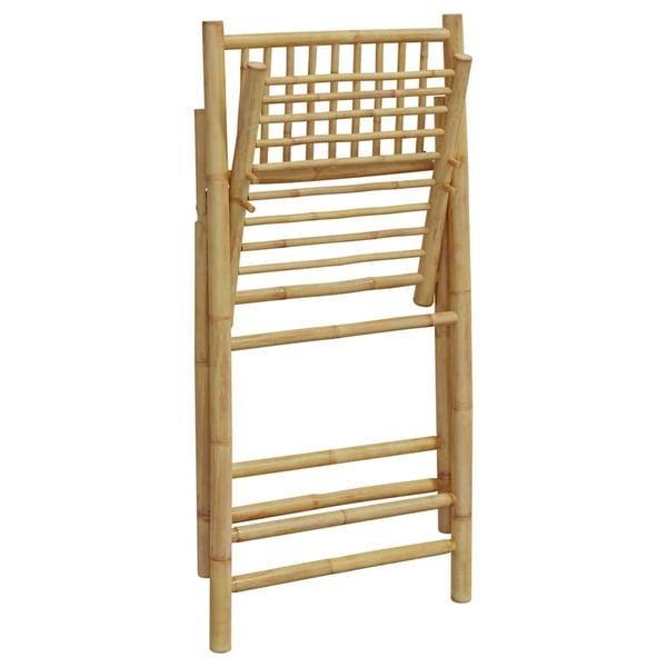 vidaXL foldbare bistrostole 4 stk. med cremefarvede hynder bambus