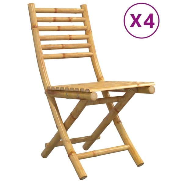 vidaXL Sammenleggbare hagestoler 4 stk 43x54x88 cm bambus