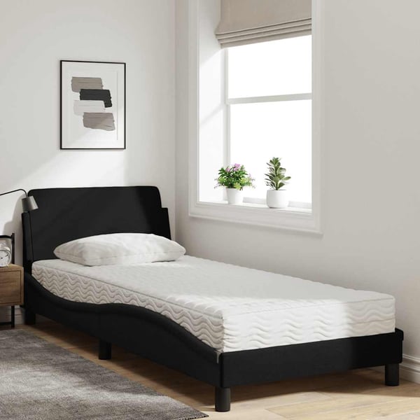 vidaXL Bed with Mattress "Dover" Black 80x200 cm Fabric