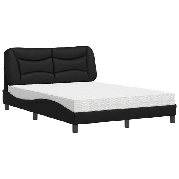 vidaXL seng med madras Hvar 120x200 cm kunstlæder sort