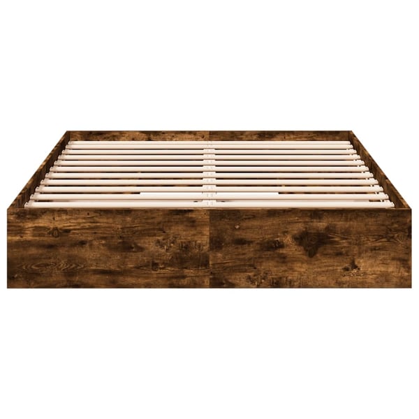 vidaXL Sengeramme med skuffer røkt eik 160x200 cm konstruert tre