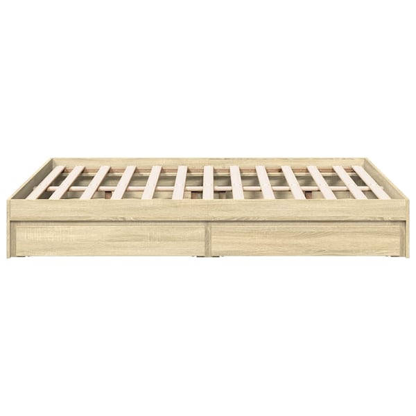 vidaXL Sängynrunko laatikoilla Sonoma-tammi 140x190 cm tekninen puu