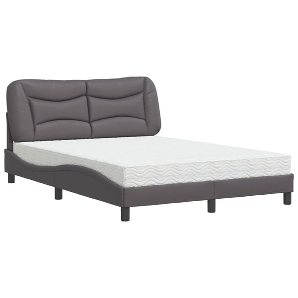 vidaXL seng med madras Hvar 120x200 cm kunstlæder grå
