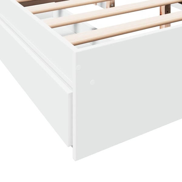 vidaXL Sengeramme med skuffer hvit 160x200 cm konstruert tre
