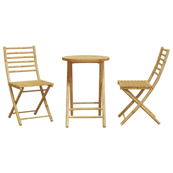 vidaXL Caféset 3 delar bambu