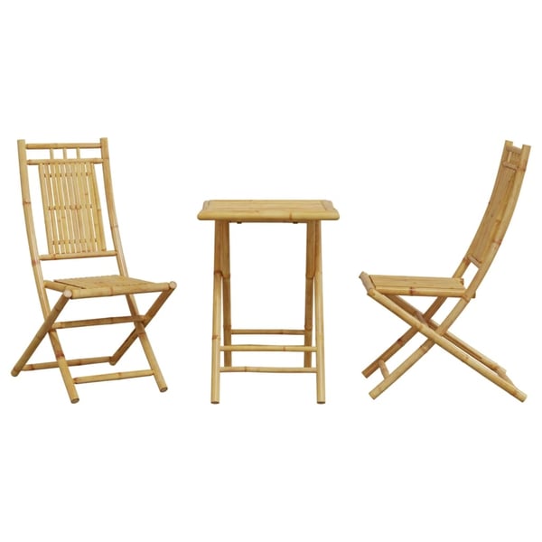 vidaXL Caféset 3 delar bambu