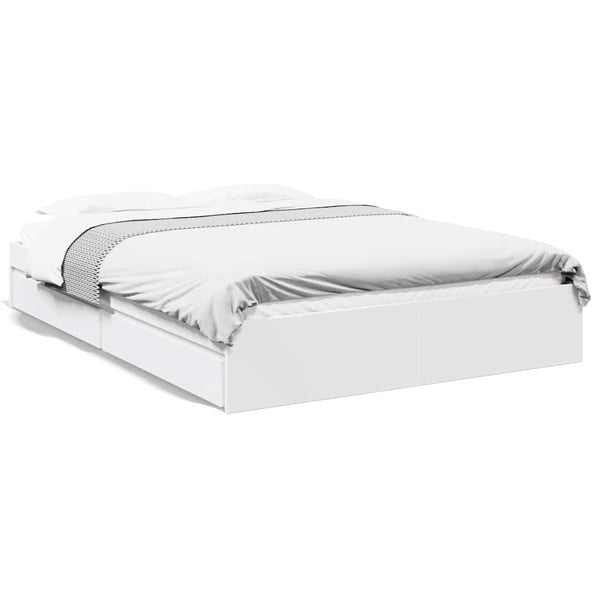 vidaXL Sengeramme høyglans hvit 150x200 cm konstruert tre