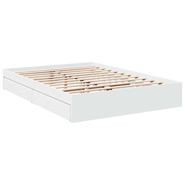 vidaXL Sengeramme høyglans hvit 150x200 cm konstruert tre