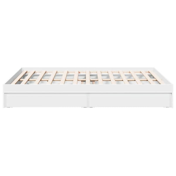 vidaXL Sengeramme høyglans hvit 150x200 cm konstruert tre