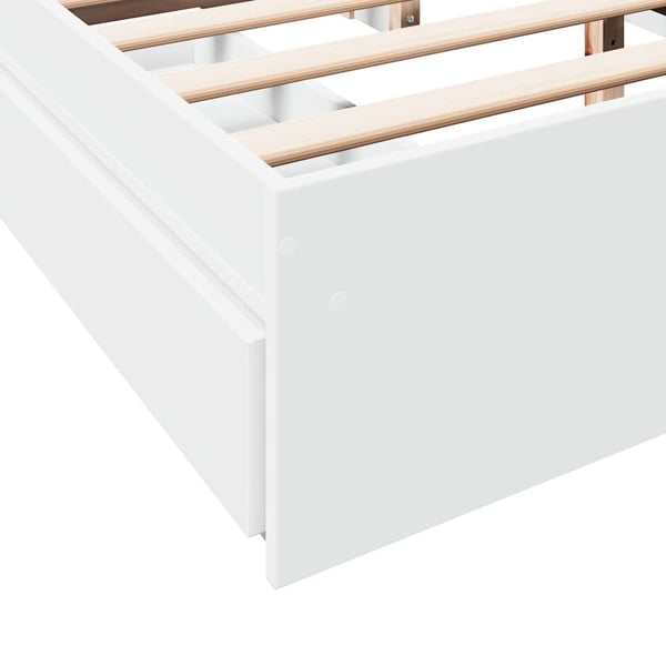 vidaXL Sengeramme høyglans hvit 150x200 cm konstruert tre
