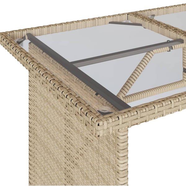 vidaXL Matgrupp för trädgården med dynor 2 delar beige konstrotting