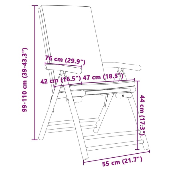 vidaXL positionsstole 4 stk. foldbare cremehvide hynder bambus