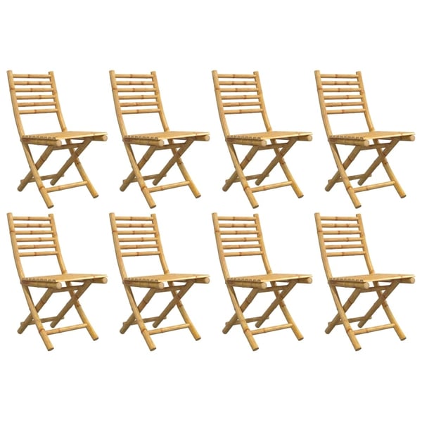 vidaXL Sammenleggbare hagestoler 8 stk 43x54x88 cm bambus