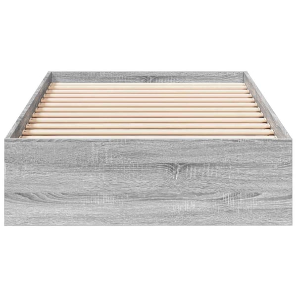 vidaXL sengeramme med skuffer 90x200 cm konstrueret træ grå sonoma-eg