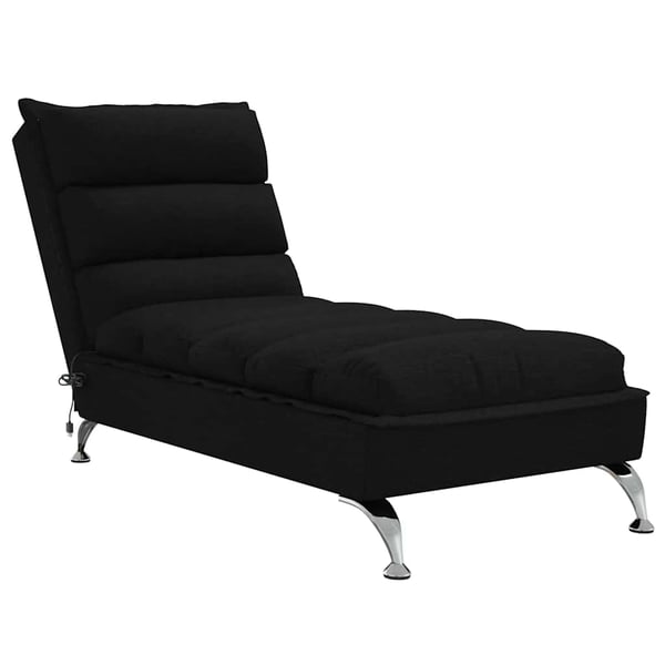 vidaXL chaiselong med massage og hynder stof sort