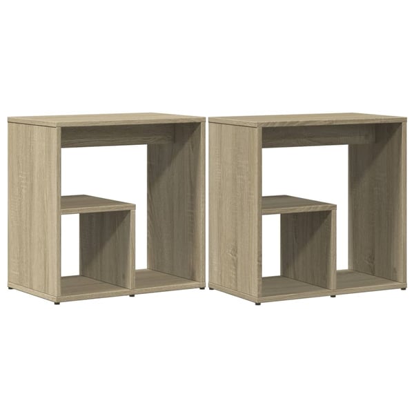 vidaXL Sidebord 2 stk sonoma eik 50x30x50 cm sponplate