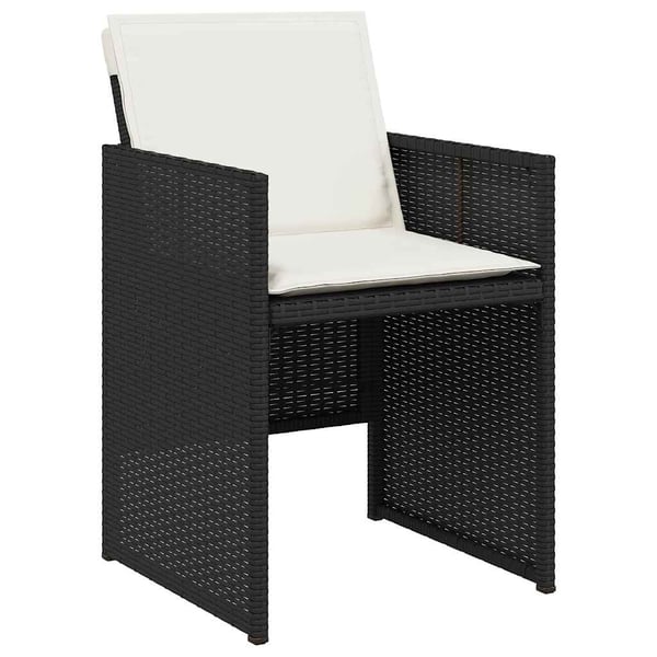vidaXL spisebordssæt til haven 11 dele med hynder polyrattan sort