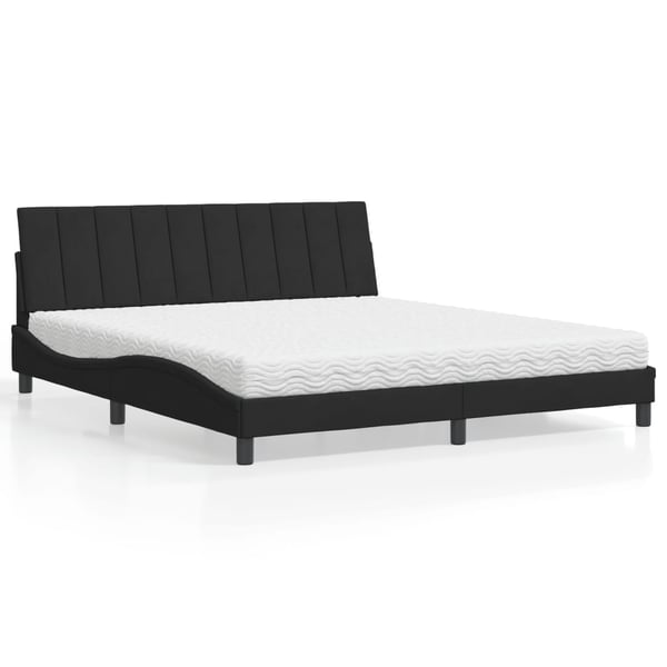 vidaXL seng med madras Hanko 180x200 cm velour sort