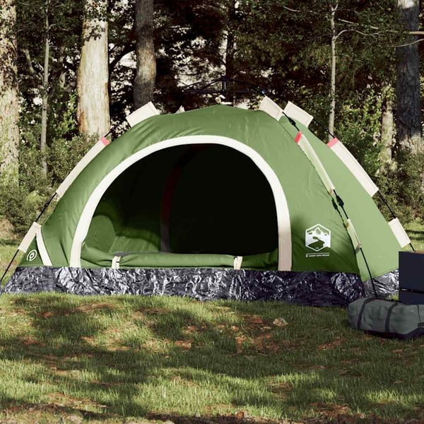 vidaXL Campingtelt 3 personer grønn hurtigutløser