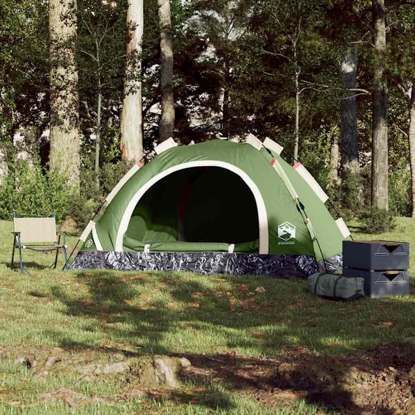 vidaXL Campingtelt 3 personer grønn hurtigutløser