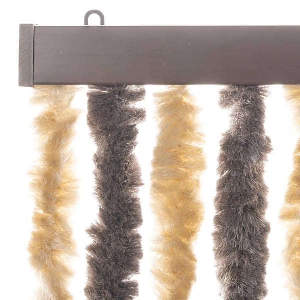 vidaXL Fluegardin mørkebrun og beige 118x220 cm chenille