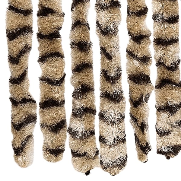 vidaXL flueforhæng 118x220 cm chenille beige og brun
