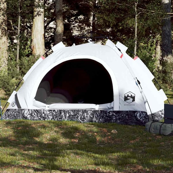 vidaXL 3-personers campingtelt quick-release mørklægning hvid