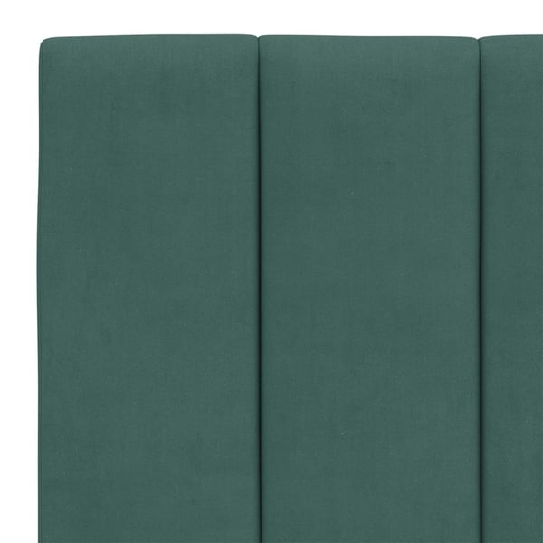vidaXL seng med madras Hanko 140x200 cm velour mørkegrøn