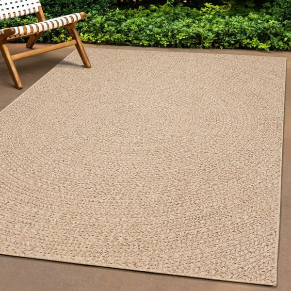 vidaXL gulvtæppe ZIZUR 240x240 cm jute-look indendørs og udendørs