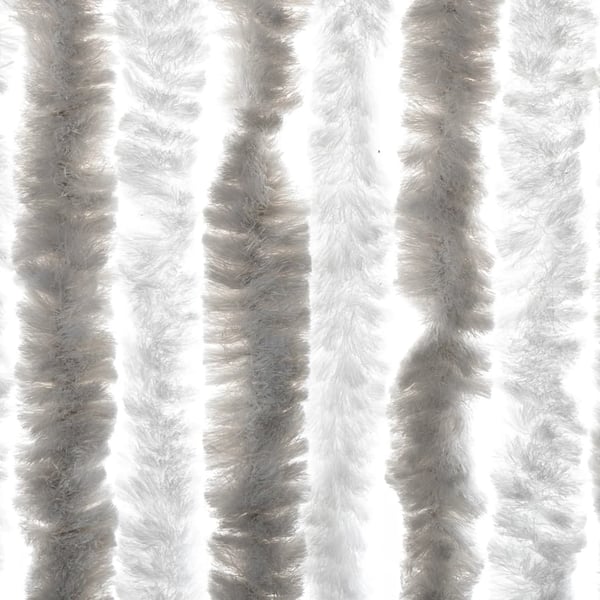 vidaXL flueforhæng 118x220 cm chenille lysegrå og hvid