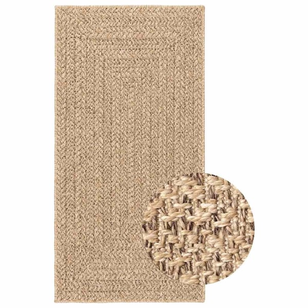 vidaXL Teppe ZIZUR 100x200 cm jute-utseende innendørs og utendørs
