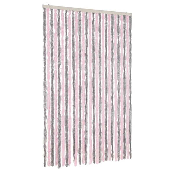 vidaXL Fluegardin sølvgrå og rosa 118x220 cm chenille