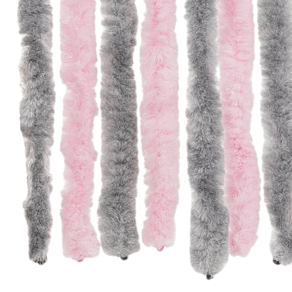 vidaXL Fluegardin sølvgrå og rosa 118x220 cm chenille