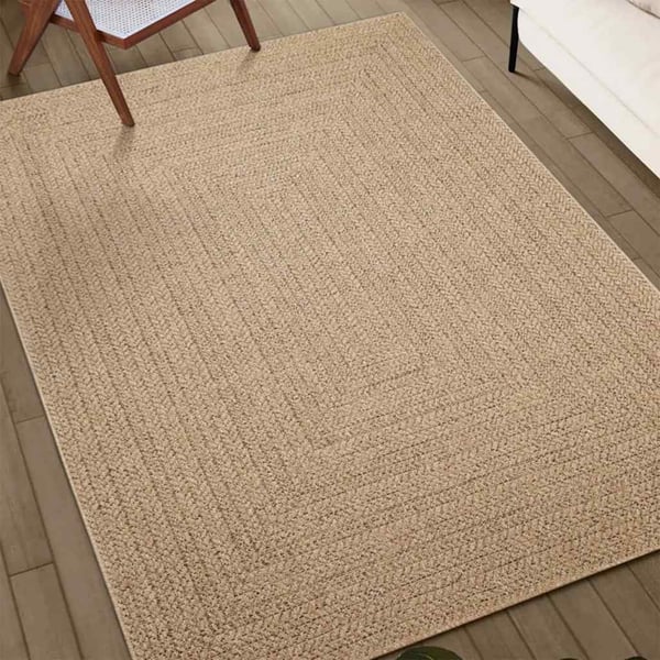 vidaXL Teppe ZIZUR 120x120 cm jute-utseende innendørs og utendørs