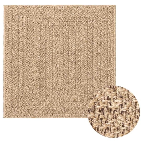 vidaXL Teppe ZIZUR 120x120 cm jute-utseende innendørs og utendørs
